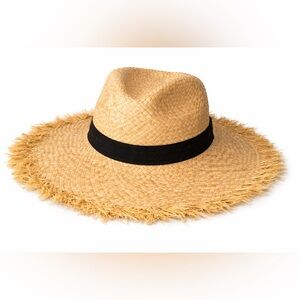 Women’s Straw Hat Wide Brim – Boho Beach Hat – Frayed Edge – Summer Hat